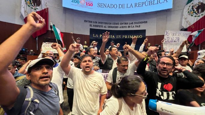 Manifestantes logran ingresar al Senado; suspenden la discusión de la reforma judicial (Videos)