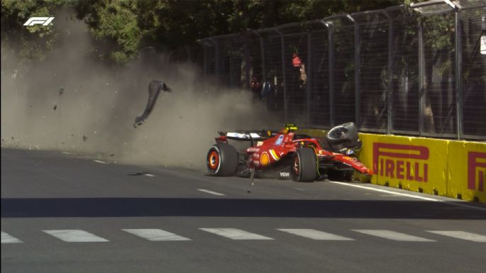 GP de Azerbaiyán: Carlos Sainz choca a "Checo" Pérez (Video)