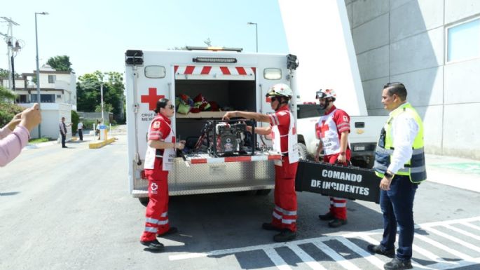 Participa Américo Villarreal en simulacro durante el Día Nacional de Protección Civil