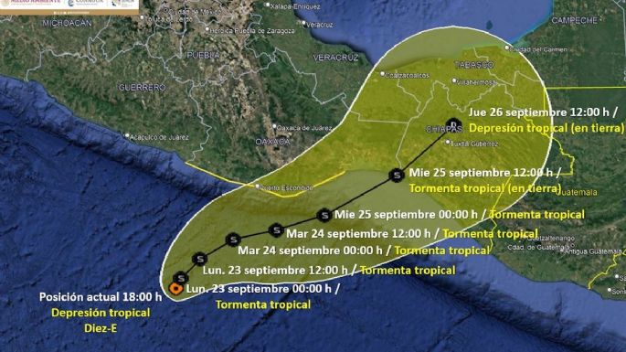 Se forma depresión tropical Diez-E en el Pacífico: impactará en estas entidades