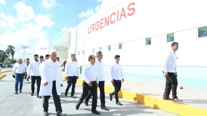 Inaugura Américo albergue y residencia en hospital de Matamoros durante enlace con el presidente AMLO