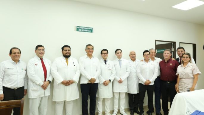 Inaugura Américo albergue y residencia en hospital de Matamoros durante enlace con el presidente AMLO