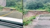 Colapsa tramo de la carretera México-Acapulco tras paso del huracán John (Video)