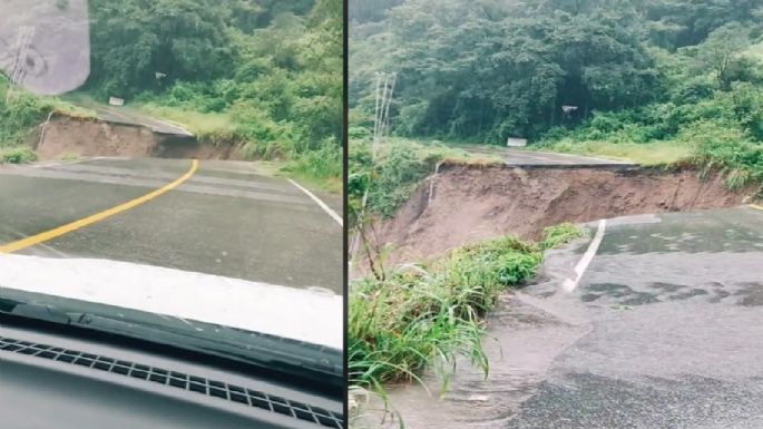 Colapsa tramo de la carretera México-Acapulco tras paso del huracán John (Video)