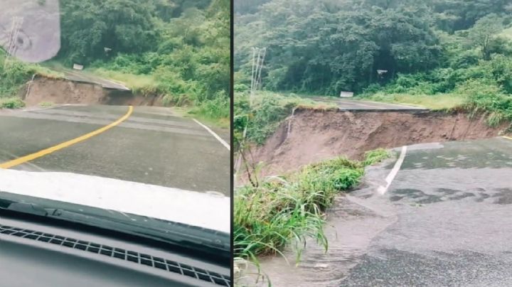 Colapsa tramo de la carretera México-Acapulco tras paso del huracán John (Video)