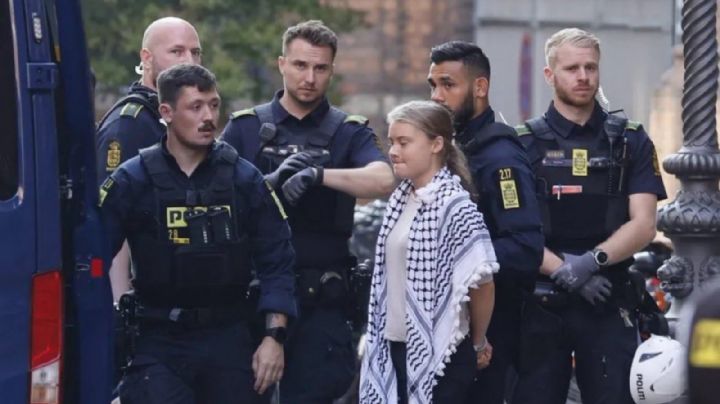 Greta Thunberg detenida en una protesta propalestina en Dinamarca (Video)