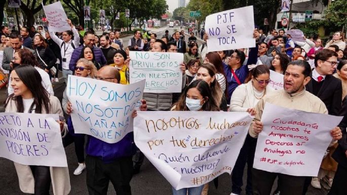 Por segundo día consecutivo trabajadores del Poder Judicial se manifiestan en el Senado