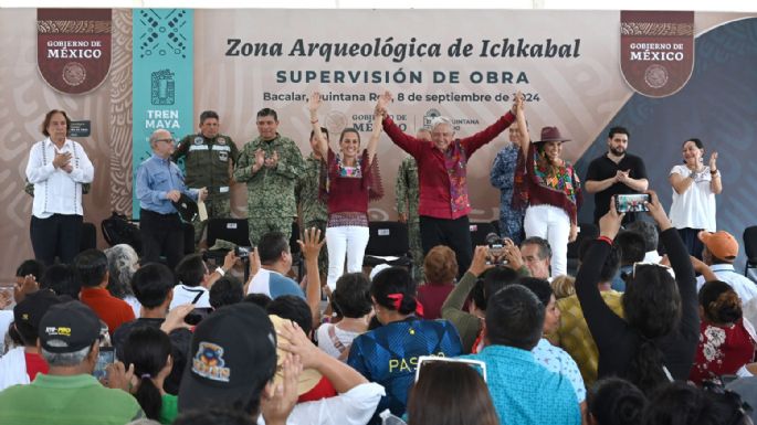 Protestan contra la reforma judicial en acto de AMLO y Sheinbaum (Video)