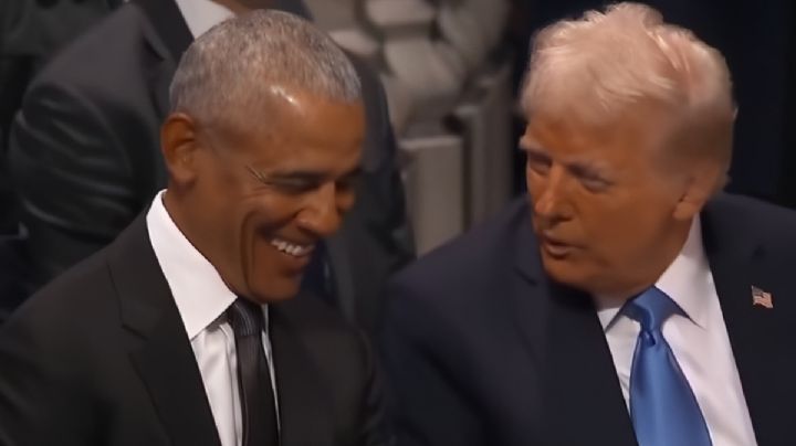 Trump y Obama se muestran risueños en el funeral de Jimmy Carter (Videos)