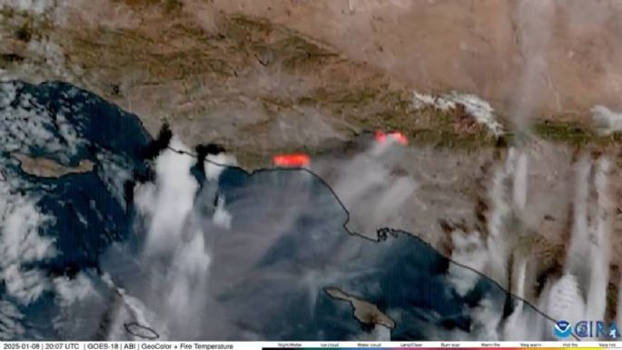 Imágenes satelitales captan incendios en California