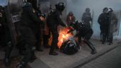 Foto ilustrativa de la nota titulada: Enfrentamientos y agresiones: las fotografías de la marcha del 2 de octubre