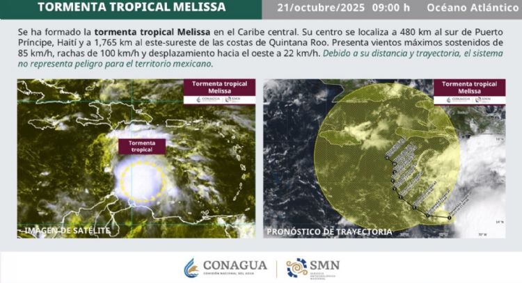 La tormenta tropical Melissa se forma en el Caribe y va rumbo Haití