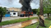 Foto ilustrativa de la nota titulada: Invasores de terrenos queman autobús de la Policía de Playa del Carmen