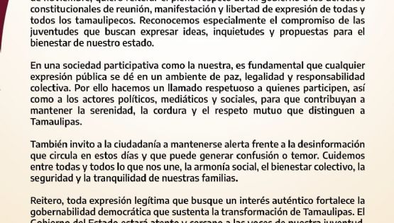 El Gobernador de Tamaulipas, Dr. Américo Villarreal Ayana: