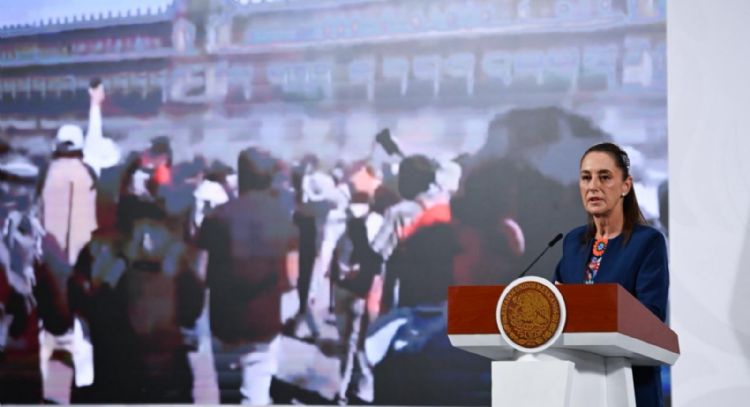 Sheinbaum minimiza protesta: “la gente está feliz con nosotros”