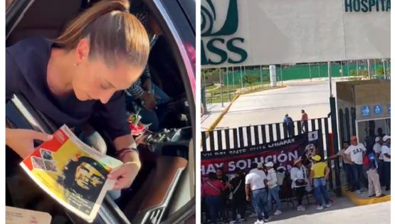 Profesores de la SNTE-CNTE protestan en visita de Sheinbaum a Chiapas (Video)