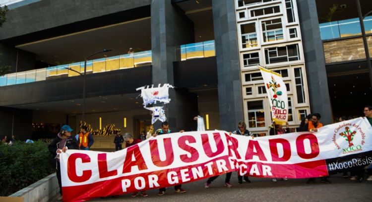 Habitantes de San Sebastián Xoco protestan en Mitikah por falta de agua y gentrificación