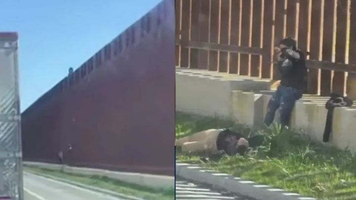 Dos mujeres migrantes caen al intentar cruzar muro entre México y EU (Video)