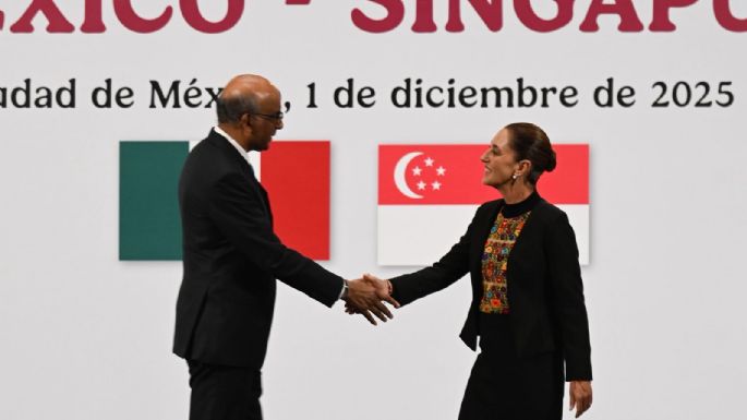 Sheinbaum recibe al presidente de Singapur; acuerdan fortalecer relación bilateral
