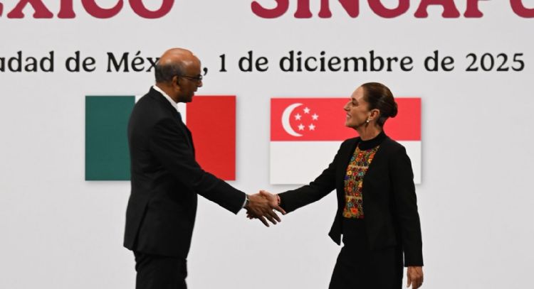 Sheinbaum recibe al presidente de Singapur; acuerdan fortalecer relación bilateral