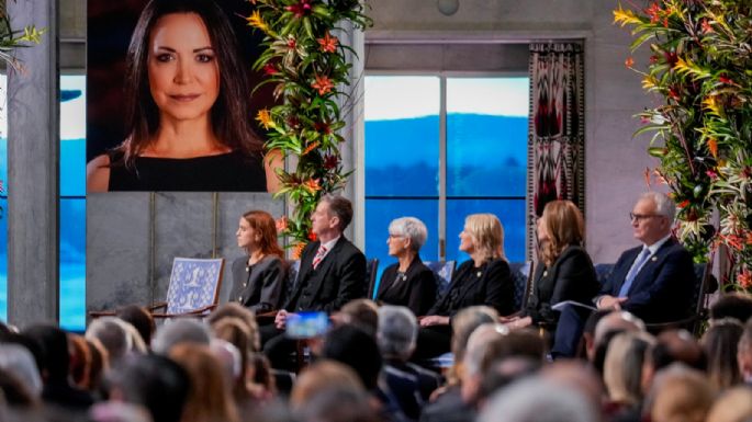 Hija de María Corina Machado acepta el Premio Nobel de la Paz en su nombre