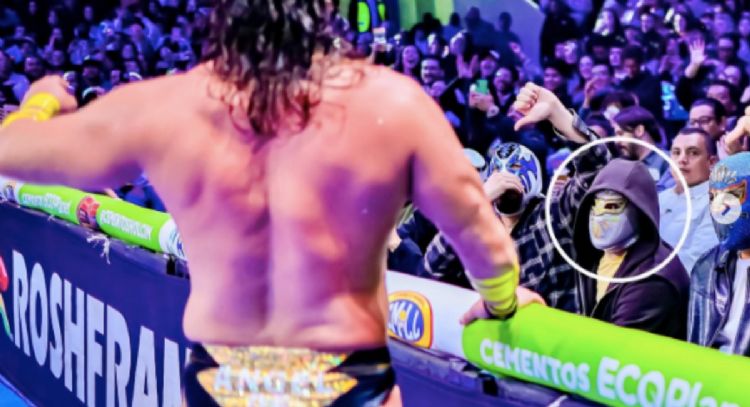 Así fue captado Bad Bunny en la lucha libre de la Arena México con una máscara del Místico (Videos)