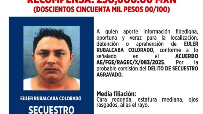 Fiscalía de Tabasco ofrece 250 mil pesos de recompensa por "El Rayo", presunto jefe de La Barredora