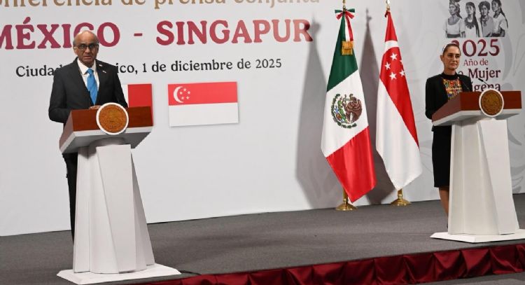 Presidente de Singapur celebra relaciones bilaterales con México