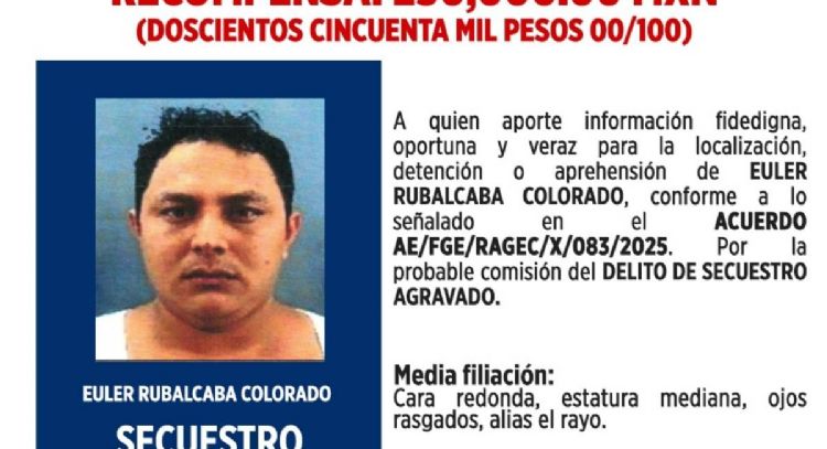 Fiscalía de Tabasco ofrece 250 mil pesos de recompensa por "El Rayo", presunto jefe de La Barredora