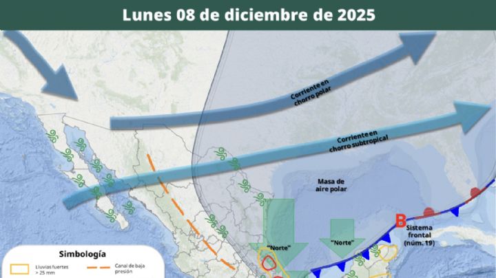 Frente frío 19 llega con todo y masa de aire polar: lluvias de lunes a jueves en estas entidades