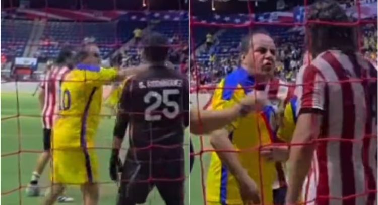 Cuauhtémoc Blanco golpea a portero de Chivas en Clásico de Leyendas (Video)