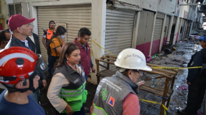 Brugada se compromete a apoyar a afectados por incendio en la Central de Abasto