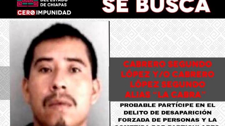 Emiten ficha de búsqueda de Segundo Cabrero, líder de una célula criminal en la Selva Lacandona