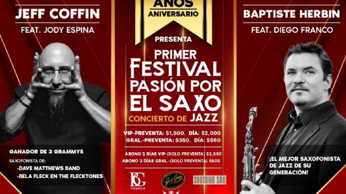 Festival “Pasión por el Saxo”, primera edición con Jeff Coffin y Baptiste Herbin