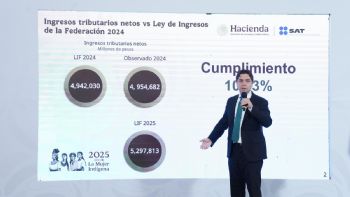 Jefe del SAT presume que gobierno superó meta de ingresos tributarios en 2024