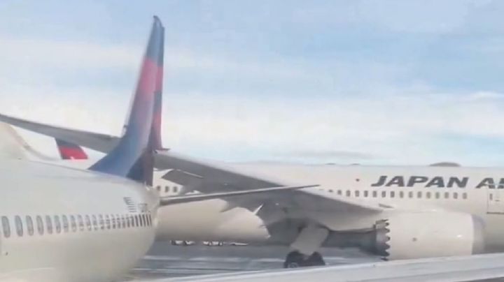 Avión de Japan Airlines golpea a avión de Delta que iba a volar a Puerto Vallarta (Video)