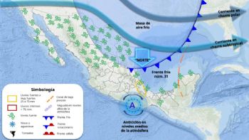 Frente frío 31 provocará lluvias y vientos fuertes de lunes a jueves en estas entidades