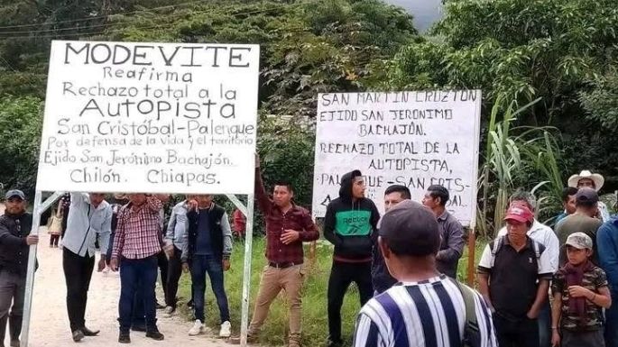 Protestan contra la construcción de la autopista San Cristóbal de las Casas-Palenque