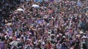 Madres buscadoras encabezaron marcha del 8M en Zacatecas; asistieron 10 mil mujeres (Video)