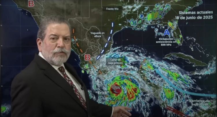 Azotará el huracán Erick este jueves con lluvias intensas y torrenciales a los siguientes estados