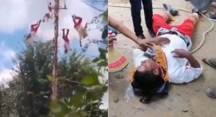 Cinco Voladores de Papantla caen de más de 10 metros tras colapso de estructura (Videos)