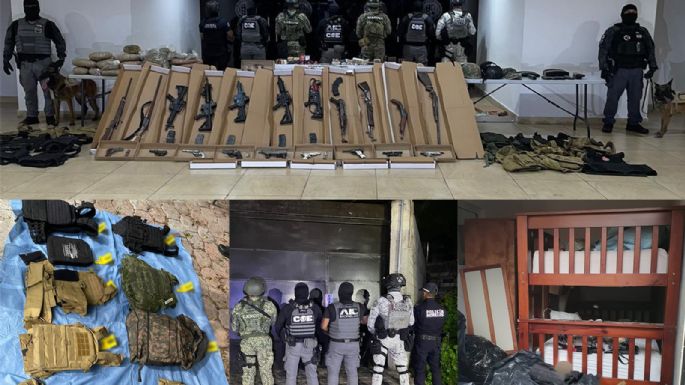 Decomisan armas, explosivos y droga en cateos realizados en Xochitepec, Morelos