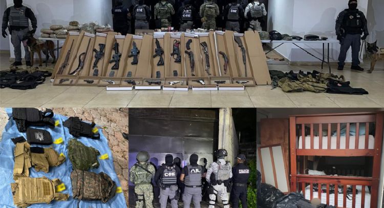 Decomisan armas, explosivos y droga en cateos realizados en Xochitepec, Morelos