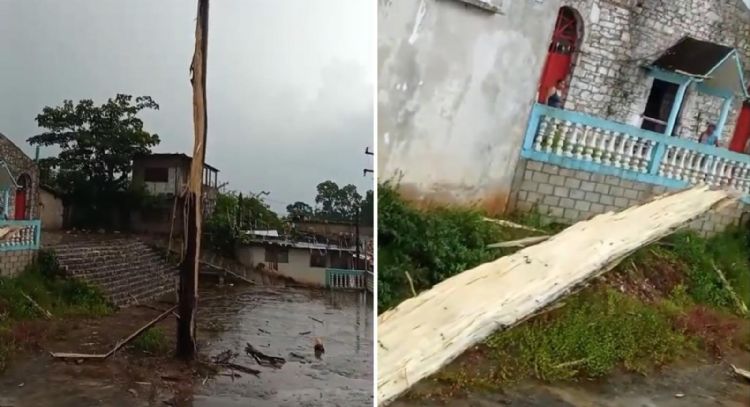 Rayo impacta y destruye poste de los Voladores de Papantla en Puebla (Video)