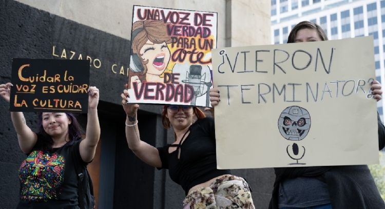 Artistas y productores protestan en CDMX contra el uso de la Inteligencia Artificial