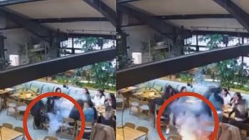 Captan explosión de una pila de celular en pleno restaurante de CDMX (VIDEO)