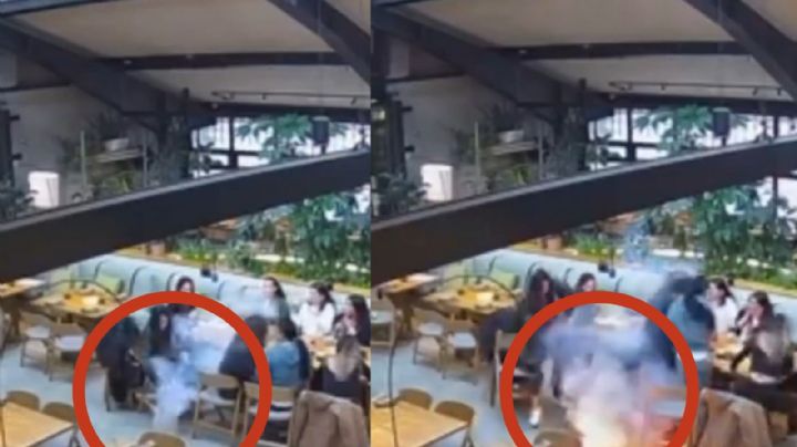 Captan explosión de una pila de celular en pleno restaurante de CDMX (VIDEO)
