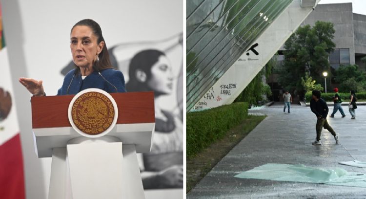 Son prácticas "fascistas e intolerantes": Sheinbaum condena destrozos en el MUAC y librería
