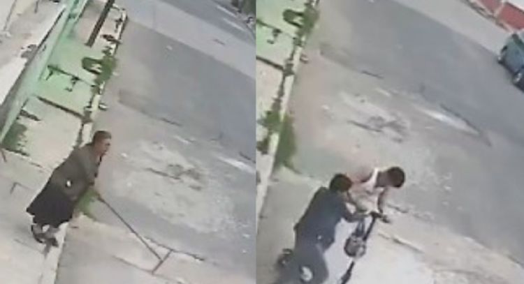 Adulta mayor frustra asalto con un jalador para proteger a su nieto en el Edomex