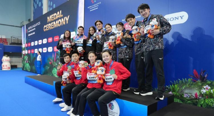 Clavadistas mexicanos obtienen medalla de plata en Campeonato Mundial de Deportes Acuáticos
